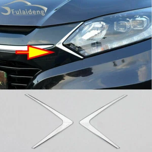 For Honda HR-V Vezel 2016-2020 Chrome Front Head Light Lamp Strip eyebrow Trim - Picture 1 of 6