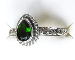 Chrome Diopside Artisan Ring / size 8 / 925 Sterling Silver, 0.74ct - Picture 1 of 5