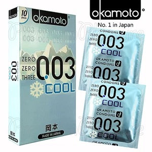 Okamoto 003 COOL condoms Menthol cooling lubricant Japan * Retail box of 10pcs * - Picture 1 of 7