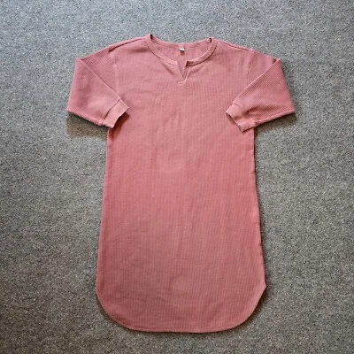 Uniqlo Dress Womens Size Small Pink Thermal Waffle Knit Basic Capsule Casual - Image 1 of 4