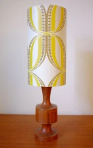 Pantalla Papel Original Años 70 - Retro, Tambor 15cm, Amarillo, Geométrico - Imagen 1 de 6
