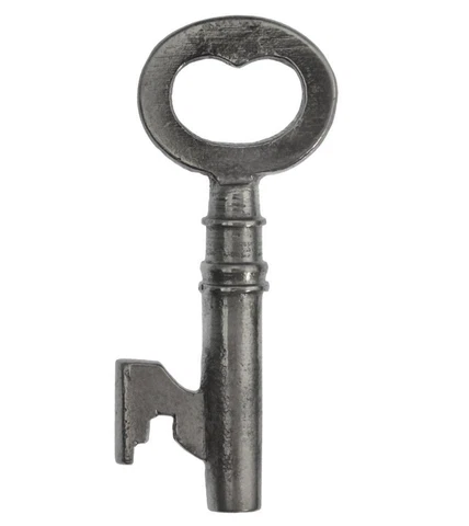 Antique Key - CHEST/PADLOCK with Solid Shaft and Flat Bow 2½" - ref.k209 Cover