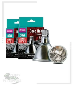 Arcadia Deep Heat Projector 50W & 80W Infrared Bulb - Long Life Infrared A and B - Picture 1 of 4