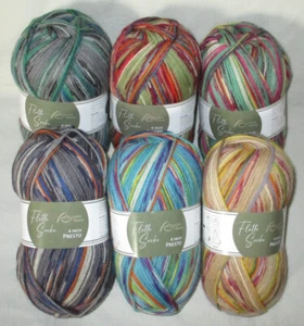 (59,50€/kg) 100 gr PRESTO Sockenwolle 4-fach / 4-fädig Rellana musterbildend - Picture 1 of 14