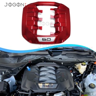 Decoración de bahía de motor de carbono rojo de repuesto para Ford Mustang 2024-up GT Performance Foto 1 de 4