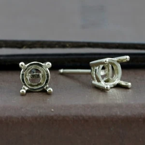 Genuine 18CT Solid WG 4 Claws Studs Mounting 2-10mm/Pair  - Bild 1 von 8