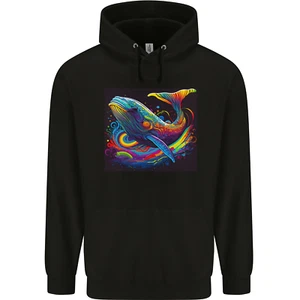 A Colourful Fantasy Whale Childrens Kids Hoodie - Picture 1 of 3