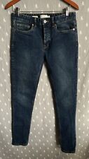 Topman Jeans Mens 30R Blue Denim Stretch Skinny  Button Fly Mid Rise 30x30.5