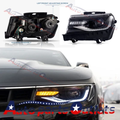 Black LED Projector Headlight LS LT SS for 2014-2015 Chevrolet Chevy Camaro Foto 1 de 4