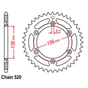RK 51T Rear Sprocket for Suzuki PE175 1978-1979 - Picture 1 of 2