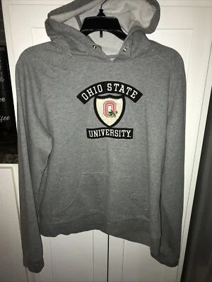 OHIO STATE BUCKEYES Hoodie Sweatshirt JUNIORS XL Sewn NCAA Patch JONES & MITCHEL - Image 1 of 4