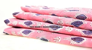 INDIAN NATURAL PINK PURPLE DYE 2.5 YARD HAND BLOCK BAGRU PRINTED COTTON FABRIC - Picture 1 of 4