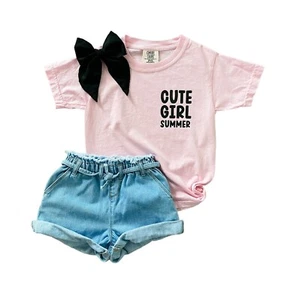 Cute Girl Summer Tees | Toddler, Kids and Adult T-Shirt - Picture 1 of 5