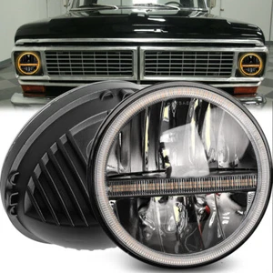 7" Inch LED Headlight w/ Halo Ring For Ford F-100 F-250 F-350 Pickup 1953-1977 - Picture 1 of 12