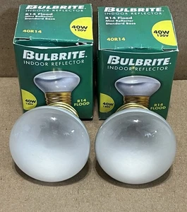 Bulbrite 40W Light Bulb R14 Flood Indoor Mini Reflector Standard Base Pair (2) - Picture 1 of 2