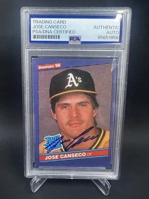 Jose Canseco Signed 1986 Donruss RC IP Auto PSA/DNA Oakland Athletics - Image 1 of 2