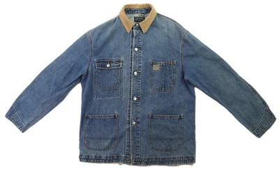 Jaqueta polo masculina vintage Ralph Lauren Country EUA jeans média celeiro - Imagem 1 de 4