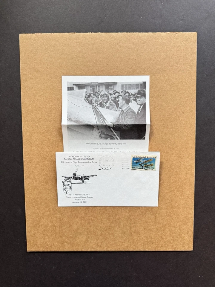 US 1977 Flight Millstone Cover#47 +Transcontinental-Speed-Flight Hughes H1+Info - Image 1 of 1