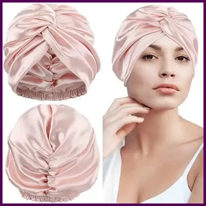100 Mulberry Silk Turban Bonnets for Women Twisted Sleeping Night Cap 19 - Picture 1 of 31