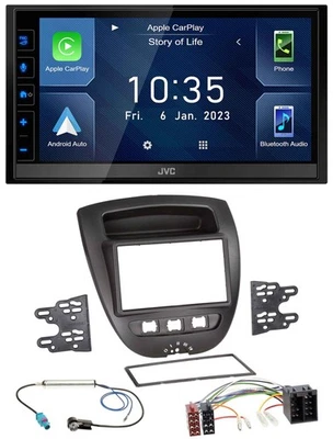 JVC DAB Bluetooth MP3 USB 2DIN Autoradio für Toyota Aygo Peugeot 107 Citroen C1 - Bild 1 von 4