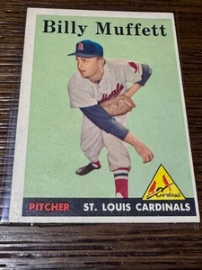 1958 Topps Baseballkarte Billy Muffett RC St. Louis Cardinals #143 - NM - kostenloser Versand - Bild 1 von 2