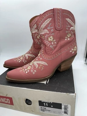 Botines de vaquero Dingo Primrose florales punta corta para mujer botas rosas DI748 talla 11 Foto 1 de 4