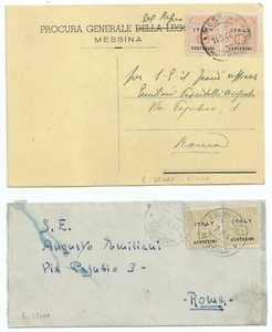 4 CARTOLINE ITALIA 1944 AFFRANCATURE MISTE GOVERNO MILITARE ALLEATO - Picture 1 of 2