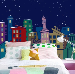 3D Starry Sky City G8475 Wallpaper Wall Murals Removable Self-adhesive Honey - Picture 1 of 11