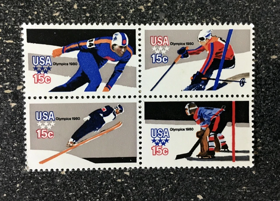 USA1980 #1795-1798 15c Winter Olympics - Block of 4   Mint NH   - Image 1 of 1