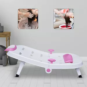 Foldable Baby Shampoo Chair Adjustable Toddler Hair Washing Seat for 0-10 years - Picture 1 of 9