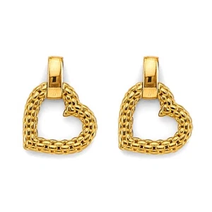 Ciondolo Piccolo Ciondolo Design Rete Cuore Oro 14k Fantasioso per Collana o Catena - Foto 1 di 1