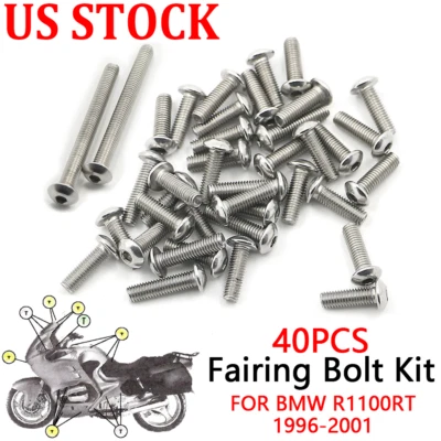 US 48PCS Fairing Bolts Screws Kit For BMW R1100RT R 1100 RT Motorcycle 1996-2001 - Image 1 of 4