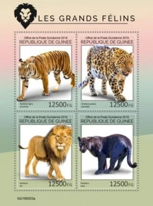 Guinea - Grandes gatos 2019 en estampillas - Hoja de 4 estampillas - GU190203a - Imagen 1 de 1