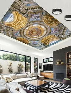 3D gelbe runde Decke 1446 Wandbilder Wanddruck Aufkleber Deko AJ Zoe - Bild 1 von 5