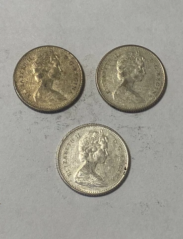 1968 Canadian Silver Dimes Lot of 3 0.5000 Silver ASW 0.0375 Free Shipping Cover