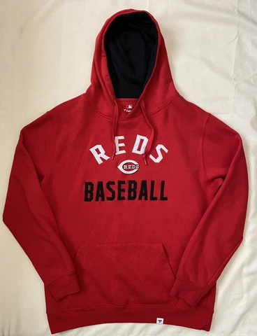 Fanatics Cincinnati Reds Mens Hoodie Sweatshirt Red Stitched Large MLB Baseball Cover