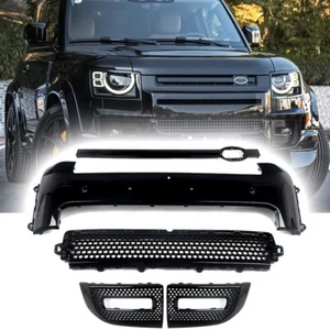 5pcs Black Front Bumper Trims Grille Cover fit LR Defender 110 130 90 2020-2025 - Picture 1 of 8