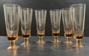 Six Amber Parfait Glasses Or champagne flutes - Bild 1 von 8