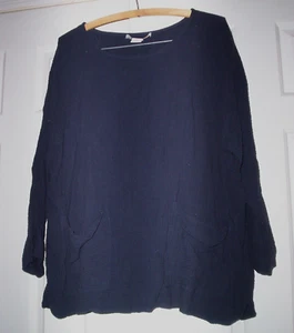 C & C California Navy Blue Cotton Tunic Top, XL - Picture 1 of 2