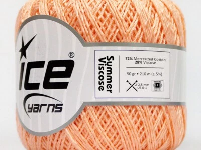 Лот из 6 мотков летней вискозной пряжи из сверхтонкого хлопка 6x50 г/210 м светло-оранжевый - Изображение 1 из 4