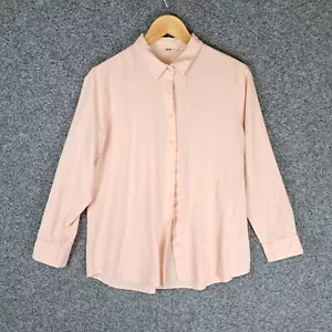 Uniqlo Womens Button Up Shirt Top Size XL Extra Large Pink - Picture 1 of 8