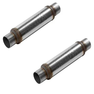 Par de silenciadores redondos Flowmaster Universal FlowFX de acero inoxidable de 3,00 entradas/salidas - Imagen 1 de 5