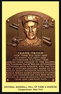 Frank Frisch Gold Hall of Fame Plaque Postcard - Picture 1 of 2