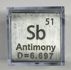 Metal Cube 99.9% Pure Periodic Table Element Engraved Density Collection + Case