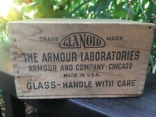 pharmacie antique boîte à médicaments en bois armour labs comprimés thyroïdiens primitifs