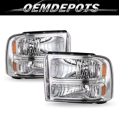 Juego de faros cromados SuperDuty para Ford F250 F350 F450 F550 2005 2006 2007 Foto 1 de 4