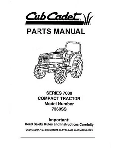 Ricambi trattorino rasaerba compatto Cub Cadet serie 7000 manuale modello n. 7360SS - Foto 1 di 2