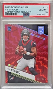 2023 Panini Donruss Elite CJ Stroud Aspirations Shimmer Rookie #/625 PSA 10* - Picture 1 of 2
