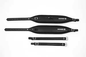Hohner ACC15 Italian Leather and Velour Accordion Shoulder Straps - XL- Black - Picture 1 of 1