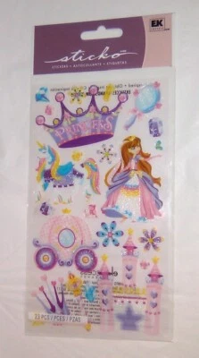 FREE SHIPPING Sealed NIP EK Success Sticko Stickers Princess DIY CRAFTING - Image 1 of 3